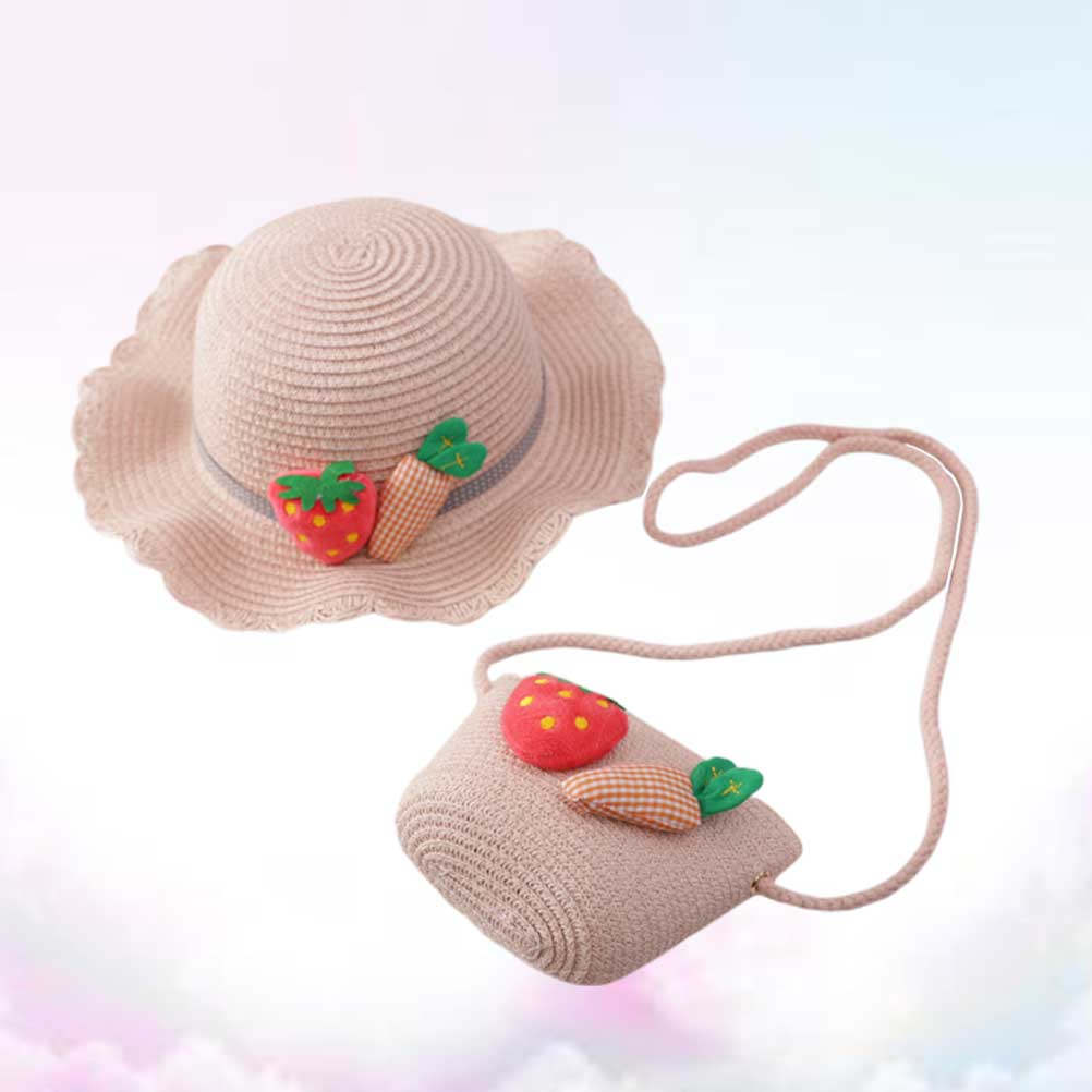 Sun Hat Wide Brim - 1 Set Çocuk Hasır Güneş Koruyucu